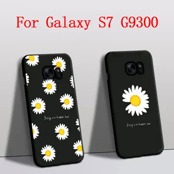 Funda Za Samsung Glaxy S7 primeru G9300 Silicij Zaščitnik Daisy Cvet telefon pokrovček Za Samsung Galaxy S7 G9308 P črni Pokrov Črne