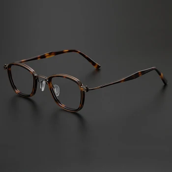 2021 novo acetat očal okvir moški ženske letnik titana kvadratnih optična očala za Kratkovidnost branje recept očala