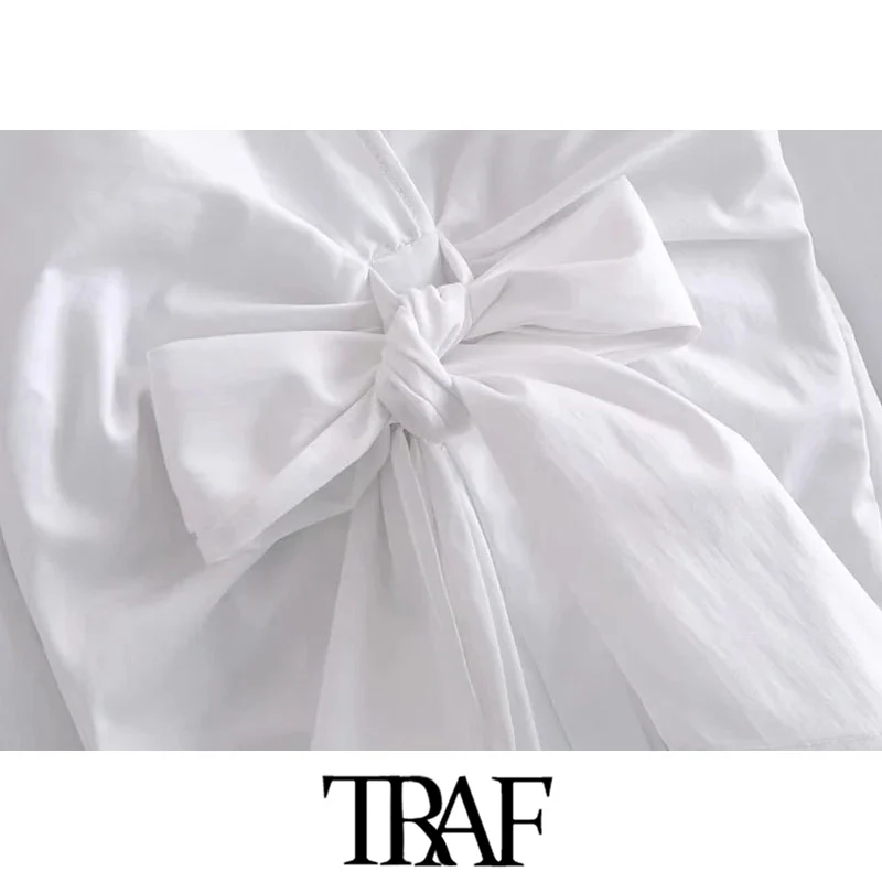TRAF Ženske Elegantna Moda Z Resami, Naguban Belo Mini Vintage Obleko z Dolgimi Rokavi Velikosti Zadrgo Ženske Obleke Vestidos