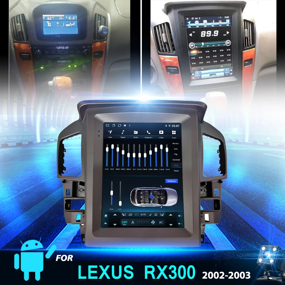 Avto Radio Android Navpično Zaslon Tesla Slog Avto DVD Predvajalnik Za Lexus RX300 Navigacija GPS multimedia player