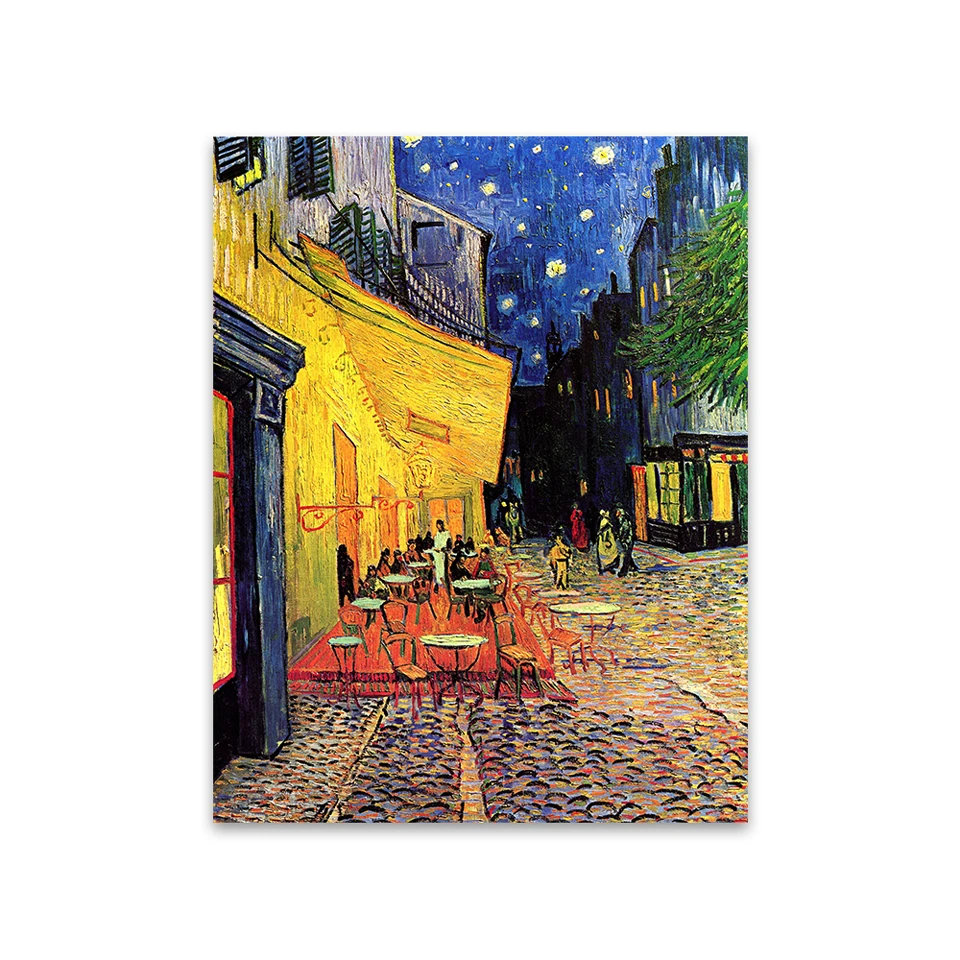 Slavni Van Gogh Kavarna Terasa Na Noč Diamond Slikarstvo 5D Diy Celoten Kvadratni/Krog Diamond Vezenje krajinski Mozaik Doma Dekor