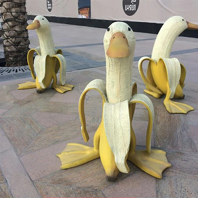 Banana Raca Ornament 3D Smolo Skulpture Doma Dekoracijo Obrti Figur Ustvarjalni Vrt Kip Umetnine, Rojstni dan, Darila, Vroče Prodaje