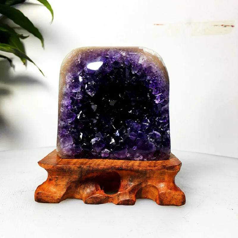 1pc Ametist naravnih kamnitih vijolično crystal grozdov blok Ametist luknjo zaklad bazena Zhaocai urad degaussing okraski