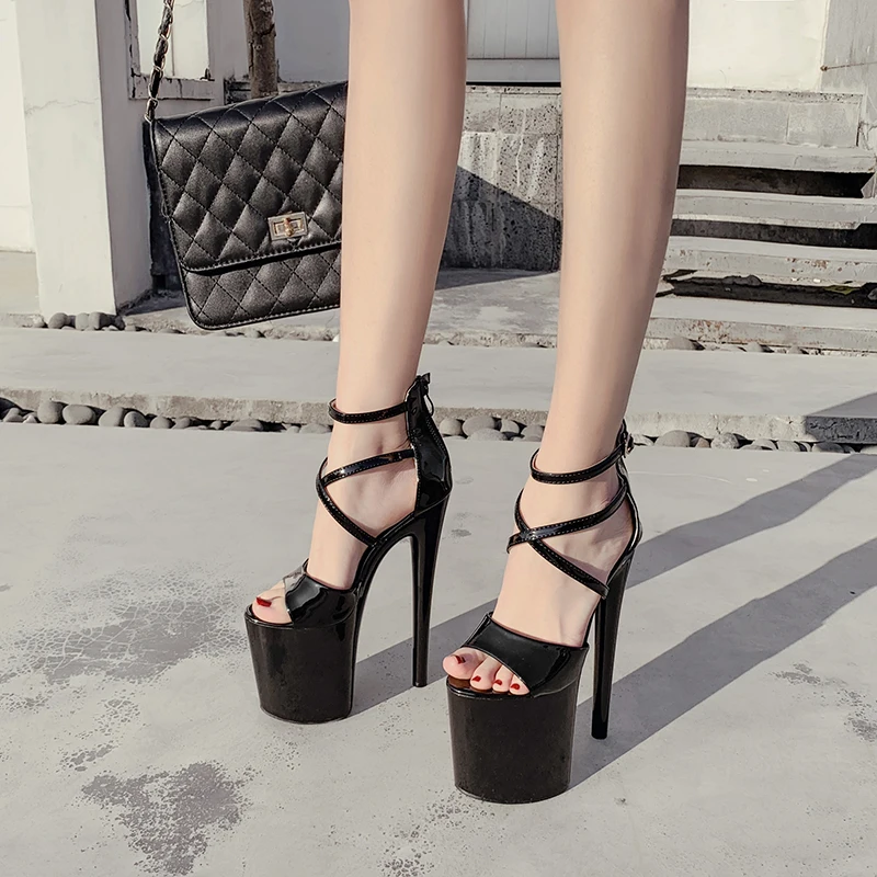 Visoko Stiletto Ženske Sandale Odprite Nogi Platformo Ženske Čevlje čez Trakovi Ženske Čevlje z Eno Besedo Sponke Nazaj Zadrgo Sandali