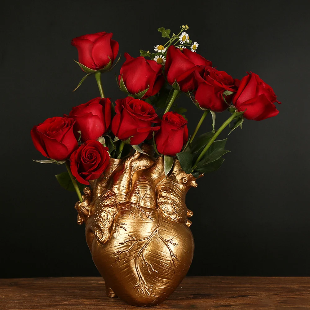 Nordijska Ustvarjalno Srce Smolo Vaza Dekoracijo Body Art Anatomski Srce Oblika Vaze Sodobne Dom Namizje Cvetlični Lonec Dekor