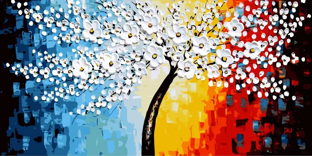 GATYZTORY 60x120cm Cvet drevo DIY Barvanje Z Številkami Velikosti Povzetek Sodobne Wall Art Slika, Slikarstvo, Kaligrafija Za Dom