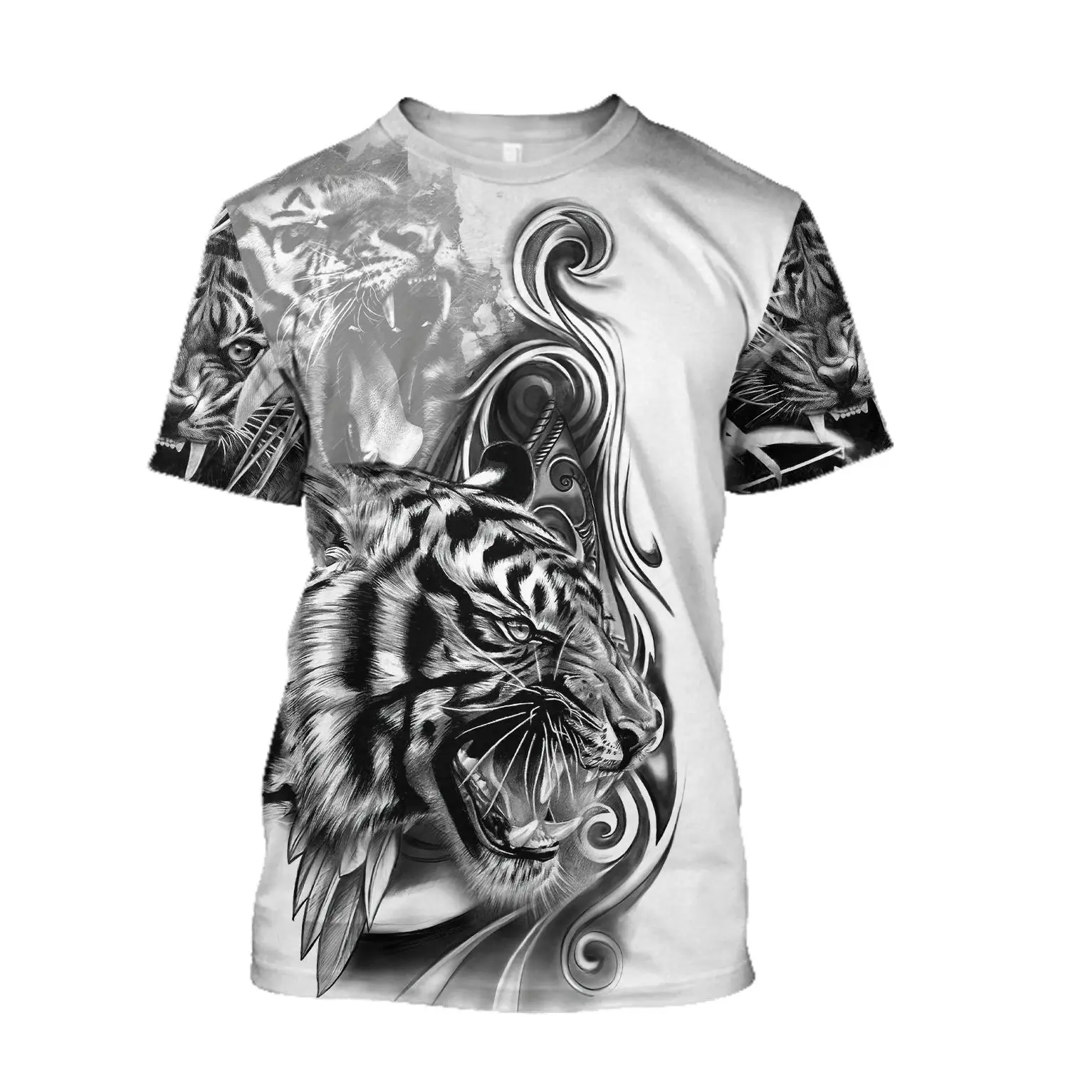 Poletje Moda Človek Unisex Harajuku 3D majice Tiger Tatoo Panther Kože Print majica Mens Priložnostne Pitbull Pes Borec Tees Vrhovi