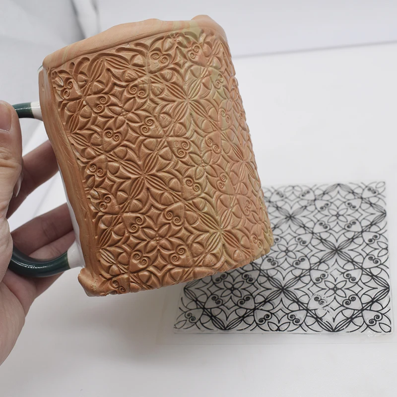 Polimerne Gline Teksturo Žig Listi Baročno Mandala Vzorec Gline Obrti ustvarjalce DIY Emboss Individualno Oblikovanje Keramike, Orodja