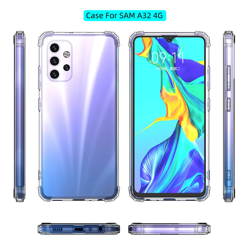 Pregledna Mehki Silikonski Primeru Telefon Za Samsung Galaxy A52 A72 Kritje Shockproof Jasno, Za Samsung A32 4G 32 6.4