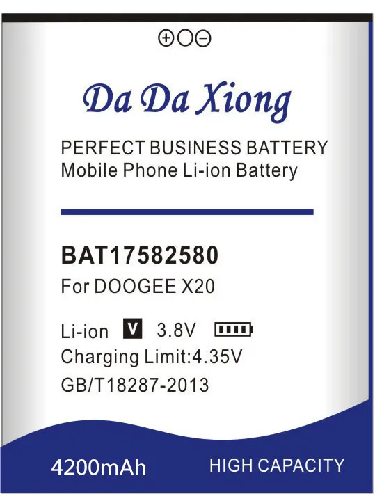 2019 Da Da Xiong Novo Izvirno BAT17582580 Baterije 5.0 palčni za Doogee X20 X20L Mobilnega Telefona, Baterije, 4200mAh