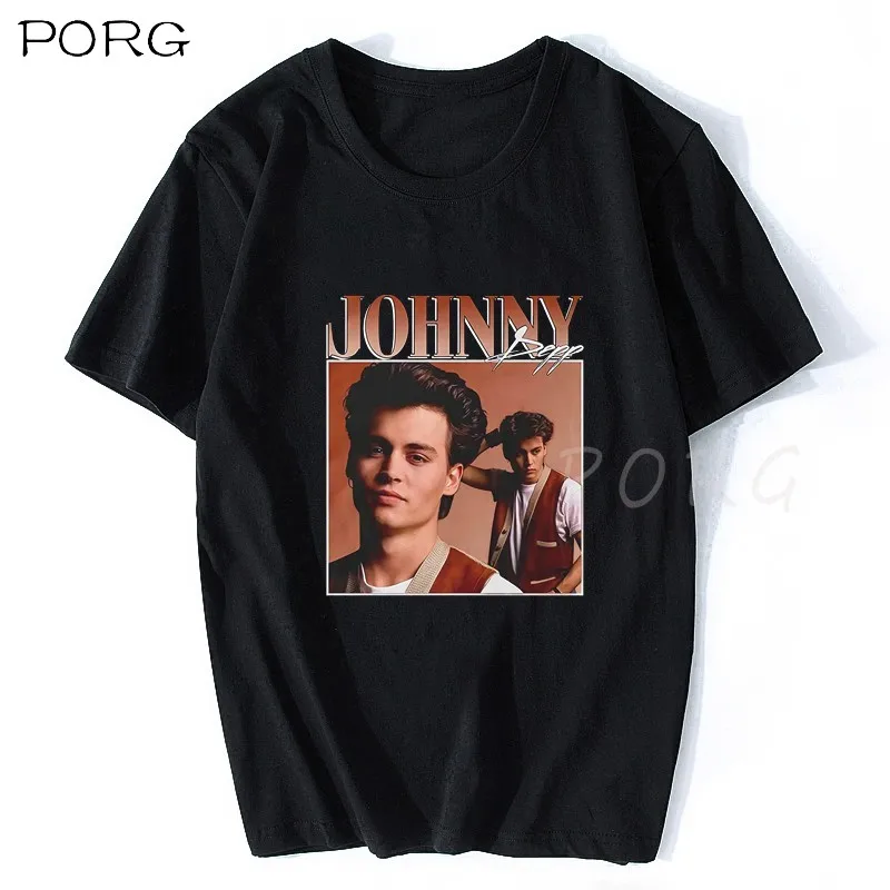 Rap Johnny-depp Letnik Hip-Hop T-Shirt Moški Print Bombaža, Kratek Rokav T Srajce Poletje Priložnostne Glasbe Tee Rokavi Moški Oblačila 2021