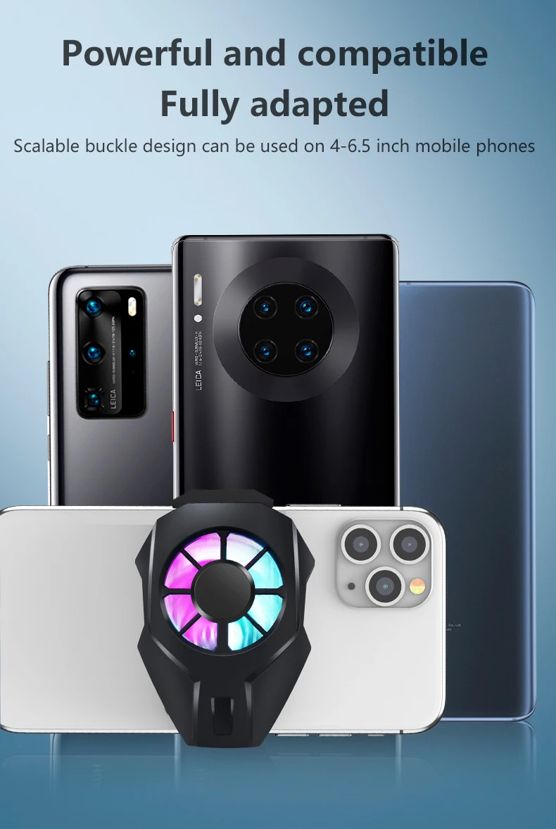 Sec Nov Mobilni Telefon, Hladilnik Hladilni Ventilator Gamepad Nosilec Nosilec Ventilatorja Hladilnika Za IPhone Huawei Xiaomi Tablet Polnjenje prek kabla USB