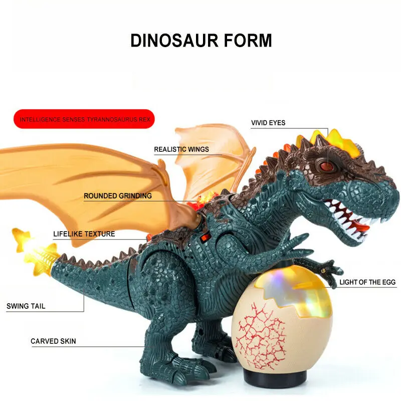 Električni Hoja Dinozaver T-Rex Živali Slika Igrače S Svetlobo, Zvok Glare Zmaj Jajce, Elektronske Igrače, Darila Za Otroke, Otrok, Fant