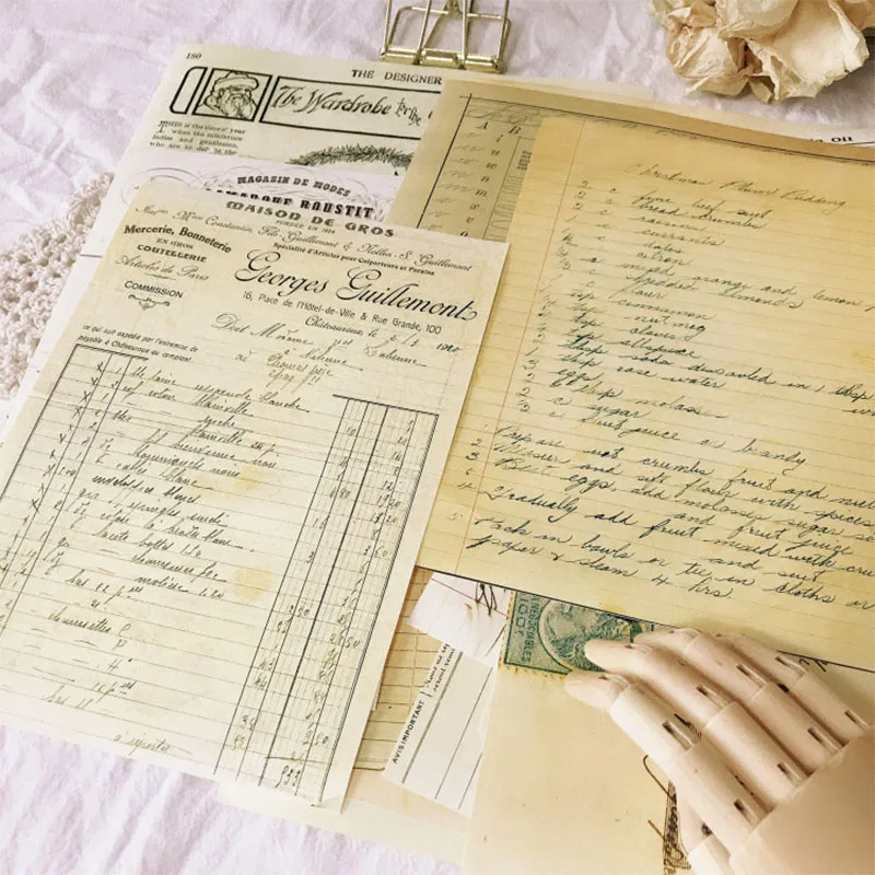 Vintage Evropi in Ameriki Stiski angleški Računi za Material, Papir DIY Scrapbooking Album Happy Načrt Dekoracijo Ozadju Papirja