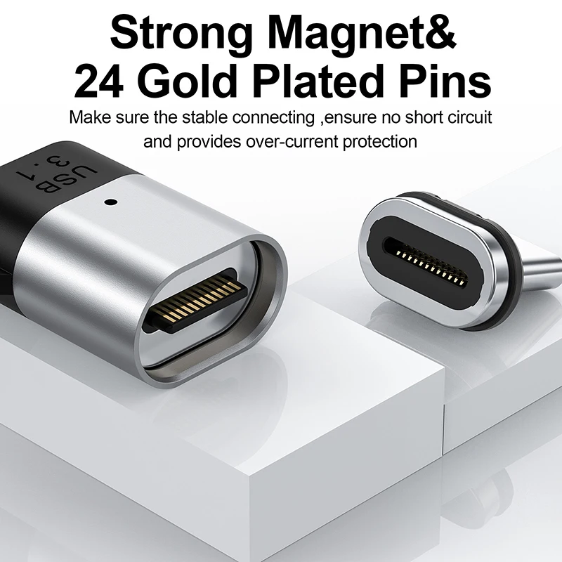 24Pins Magnetni USB C Adapter Tip C Priključek PD 100W Hitro Polnjenje 10Gbp/s Pretvornik za iPad, MacBook Pro Stikalo Huawei Xiaomi