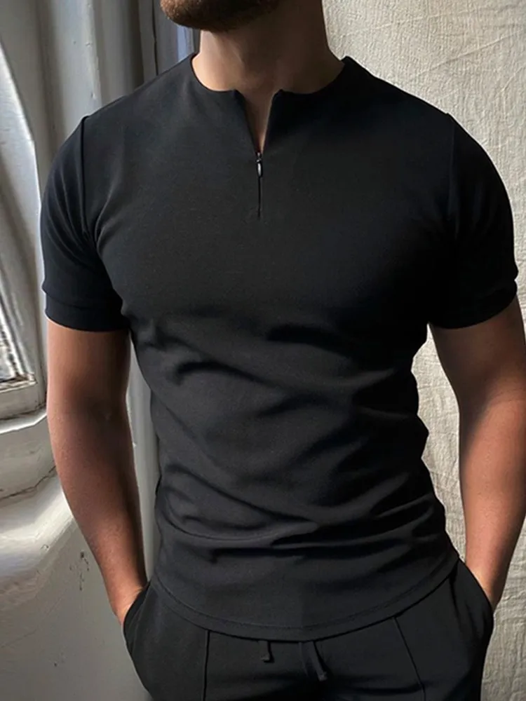 Vroče Prodaje 2021 Poletje Nova moška Oblačila Športna Moda Natisnjeni Moške Majice Polo Zavoj navzdol Ovratnik Zadrgo Modela Kratek Rokav Vrhovi