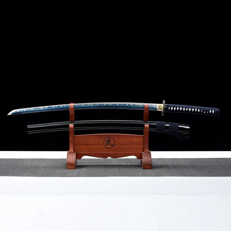 Katana Pravi Japonski Meč Ročno kovanje 1095 Jekla Samuraji Meč Polno Tang Modra rezilo je zelo ostro Doma dceor