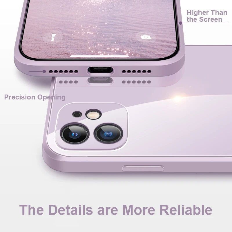 Original Tekoče Silikona, Kaljeno Steklo Ohišje Za iPhone 12 Pro 11 Pro Max X XS Max XR 7 8 Plus Težko Zadnji Pokrov Zaščitni Capa