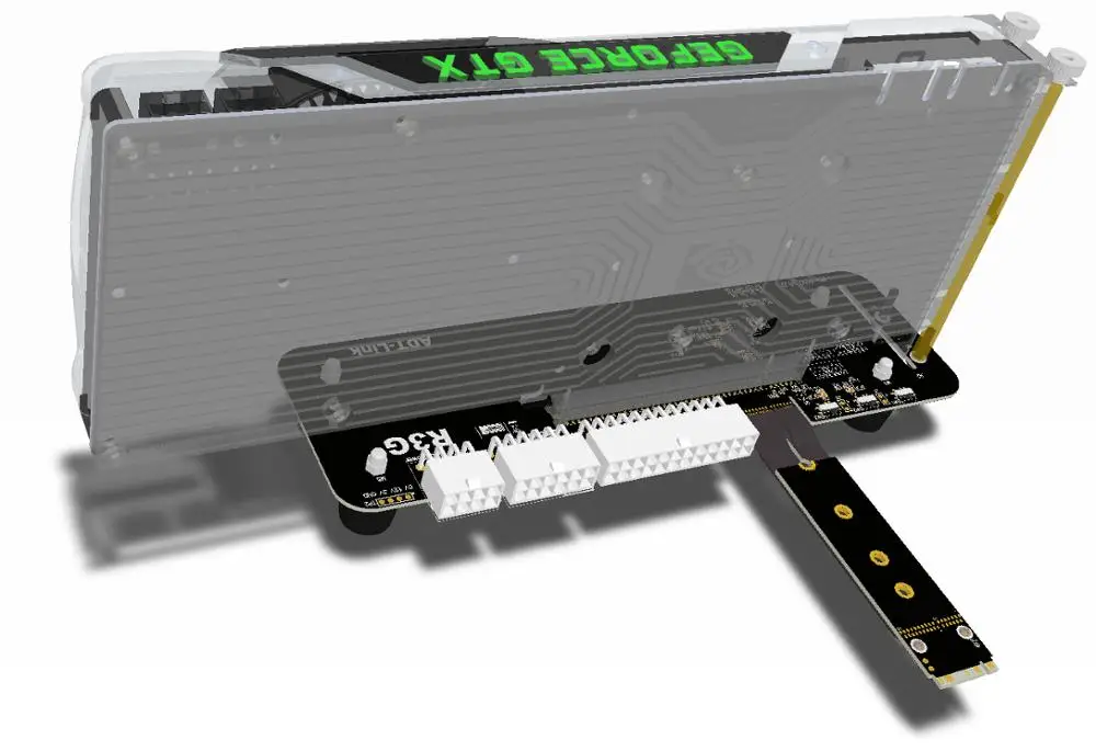 R3G M. 2 Tipko M za NVMe Zunanje Grafične Kartice Stojalo Nosilec PCIe 3.0 X16, X4 Biti Kabel 32Gbs Za ITX STX NUC VEGA64 GTX1080ti