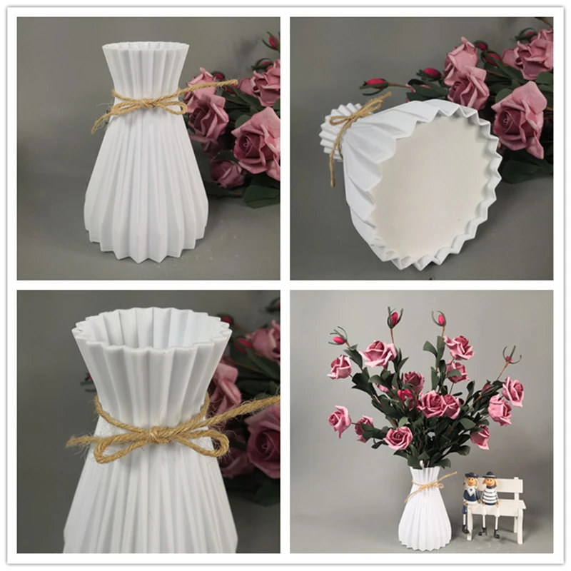 Plastični Vaze Doma Dekoracijo Anti-keramične Vaze Evropske Poroko Sodobne Okraski Rattan, kot Nezlomljiv Ustvarjalne Simplic L1