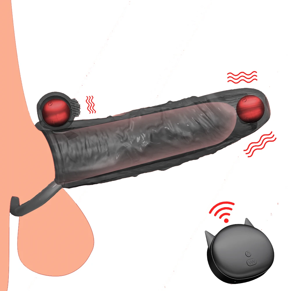 Moški Penis Z Vibriranjem Obroč Za Penis Dick Rokav Zamudo Izliv Širitve Kondomi Dvojno Penetracijo Dildo, Vibrator Odrasle Sex Igrača