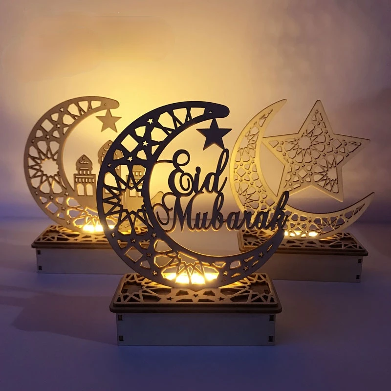 Eid Mubarak LED Okraski Muslimani Islam DIY Leseni Okraski, Darila