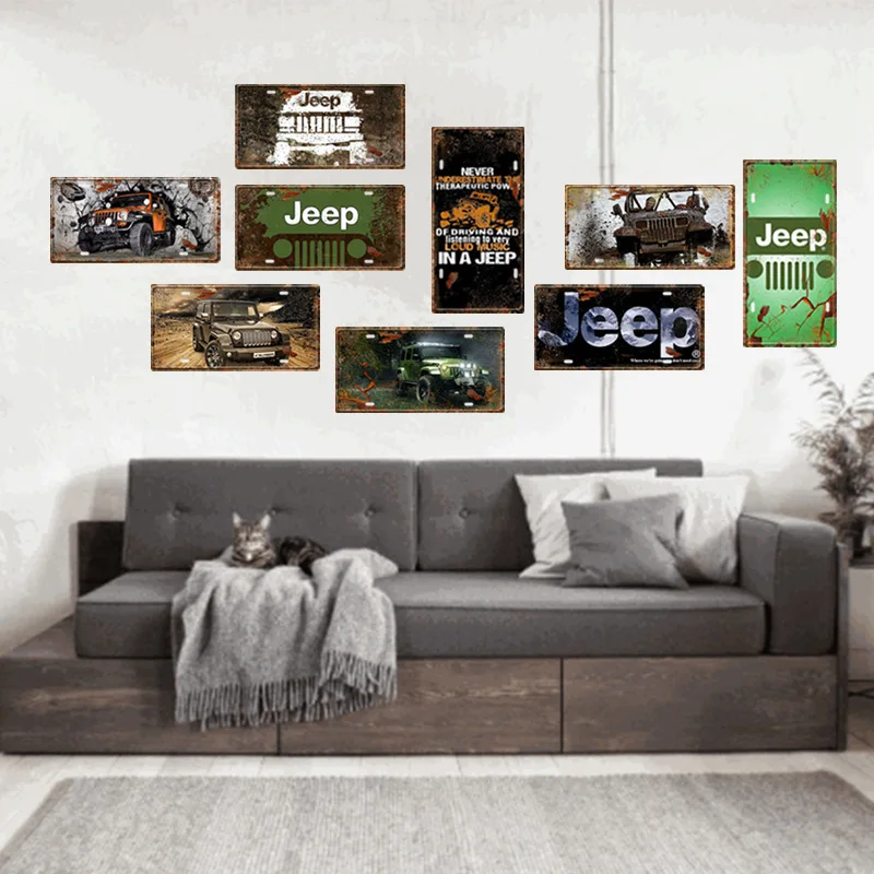 Klasična SUV Avto Jeep Dirke Kovinske Plošče, Kositer Znaki Letnik Kovinski Plakat Dekorativne Plošče Garaži Doma Dekoracijo Sten