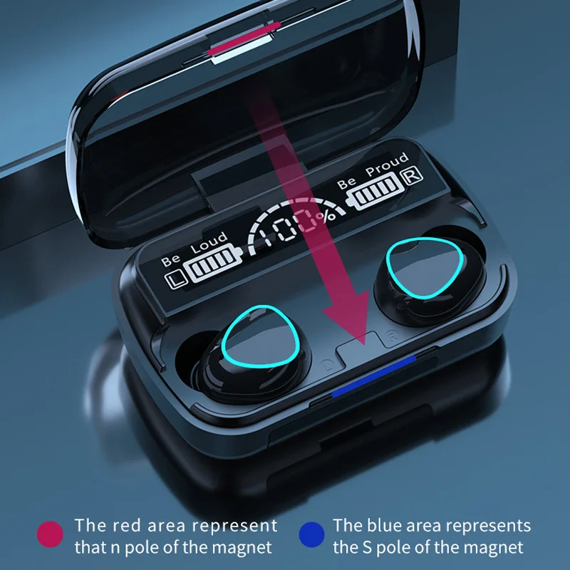 TWS Brezžične Slušalke Polnjenje Polje Bluetooth 5.1 Slušalke Mini 9D Šport Nepremočljiva Stereo Čepkov Slušalke Z Mikrofonom