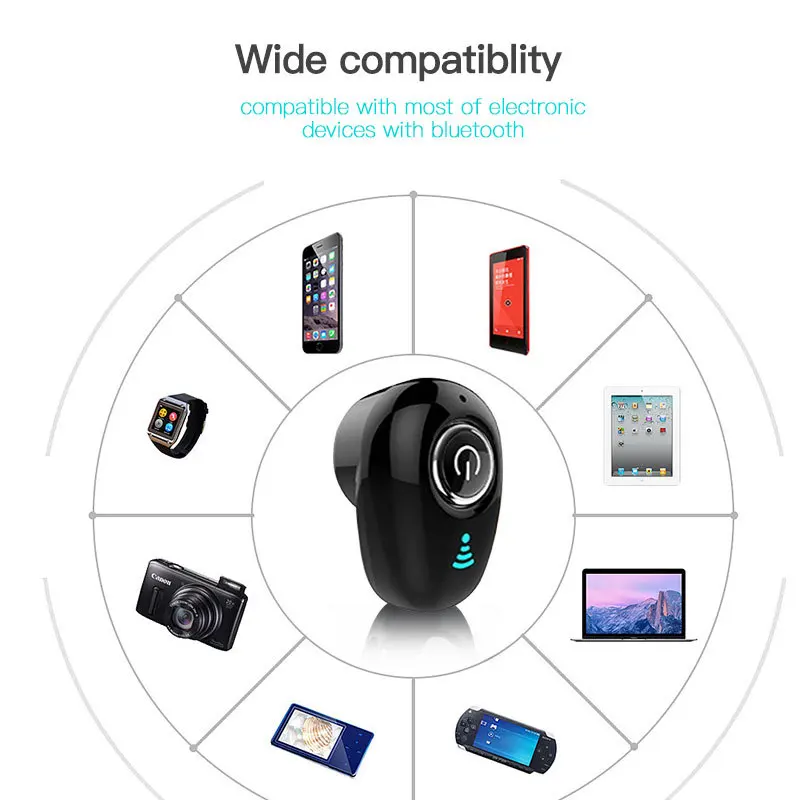 S650 Mini Bluetooth Brezžične Slušalke za V Uho Nevidno Čepkov Prostoročno, Slušalke Stereo Slušalke TWS Slušalka Z Mikrofonom