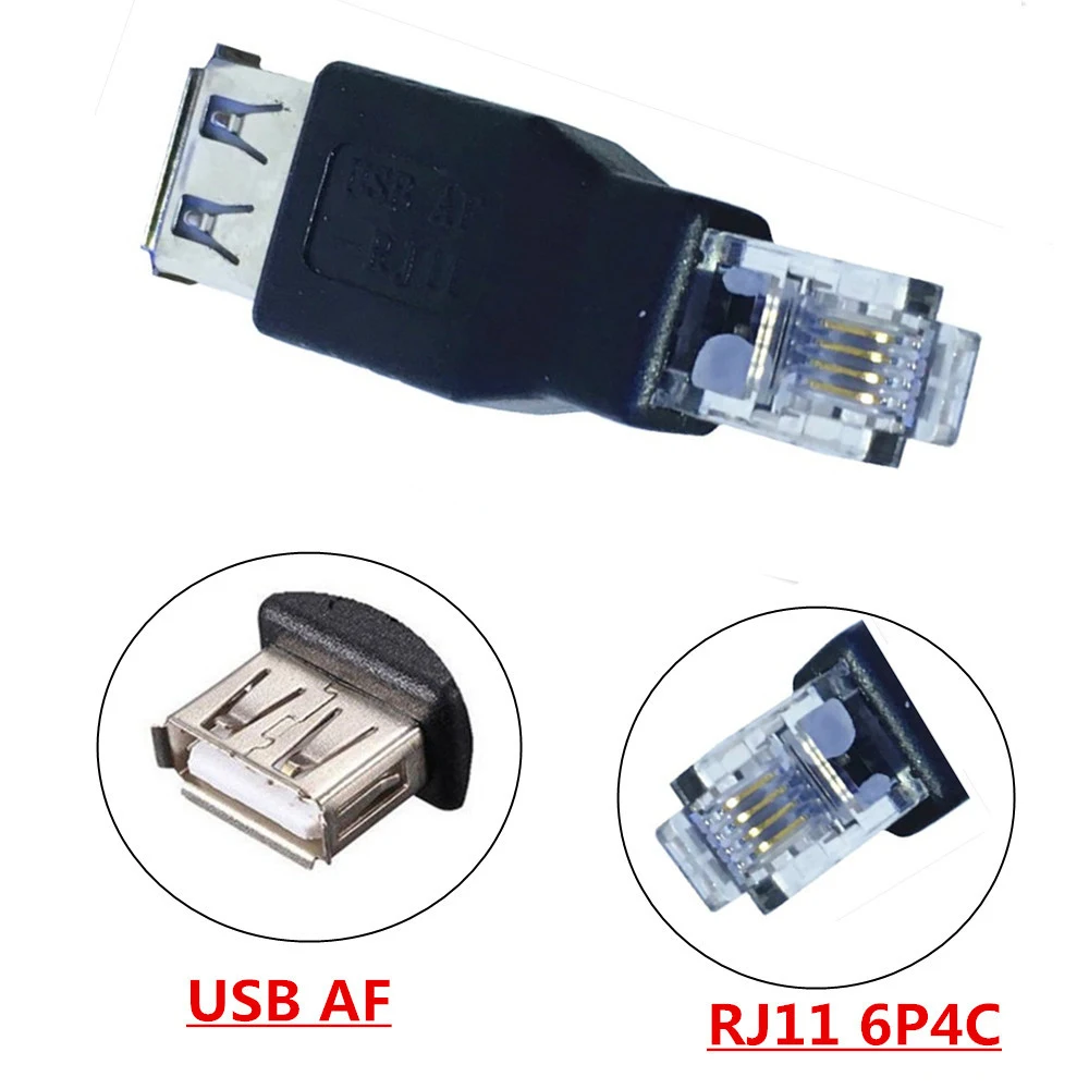 USB ŽENSKI RJ11 RJ12 4PIN NETWORK ADAPTER PRETVORNIK TELEFONSKO VTIČNICO AF 6P4C