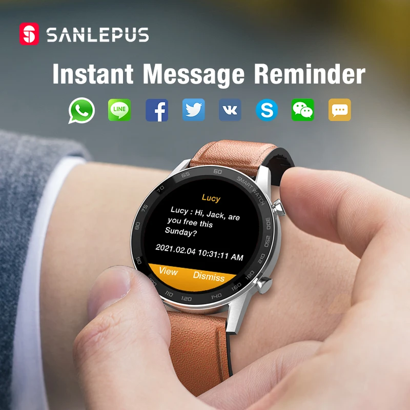 2021 SANLEPUS EKG Pametno Gledati, Bo Klic Smartwatch Za Moške Vodoodbojne Fitnes Zapestnica Srčnega utripa Za Android, Apple