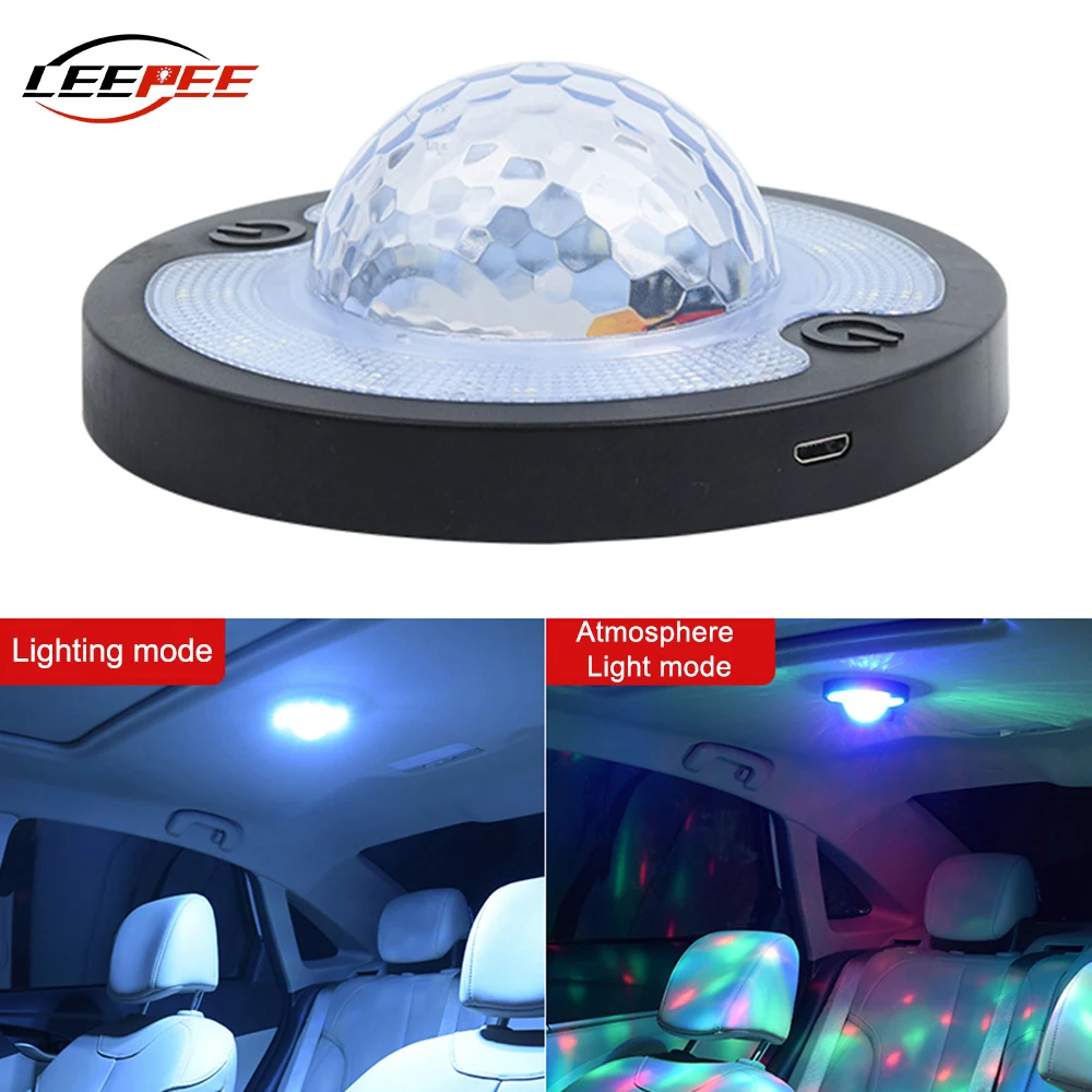 RGB LED Avto Vzdušje, Razpoloženje Okolja Lučka za Notranje Stropne Kupole Branje Luči Magnet Zvok Senzor, Auto Dodatki za Dekoracijo