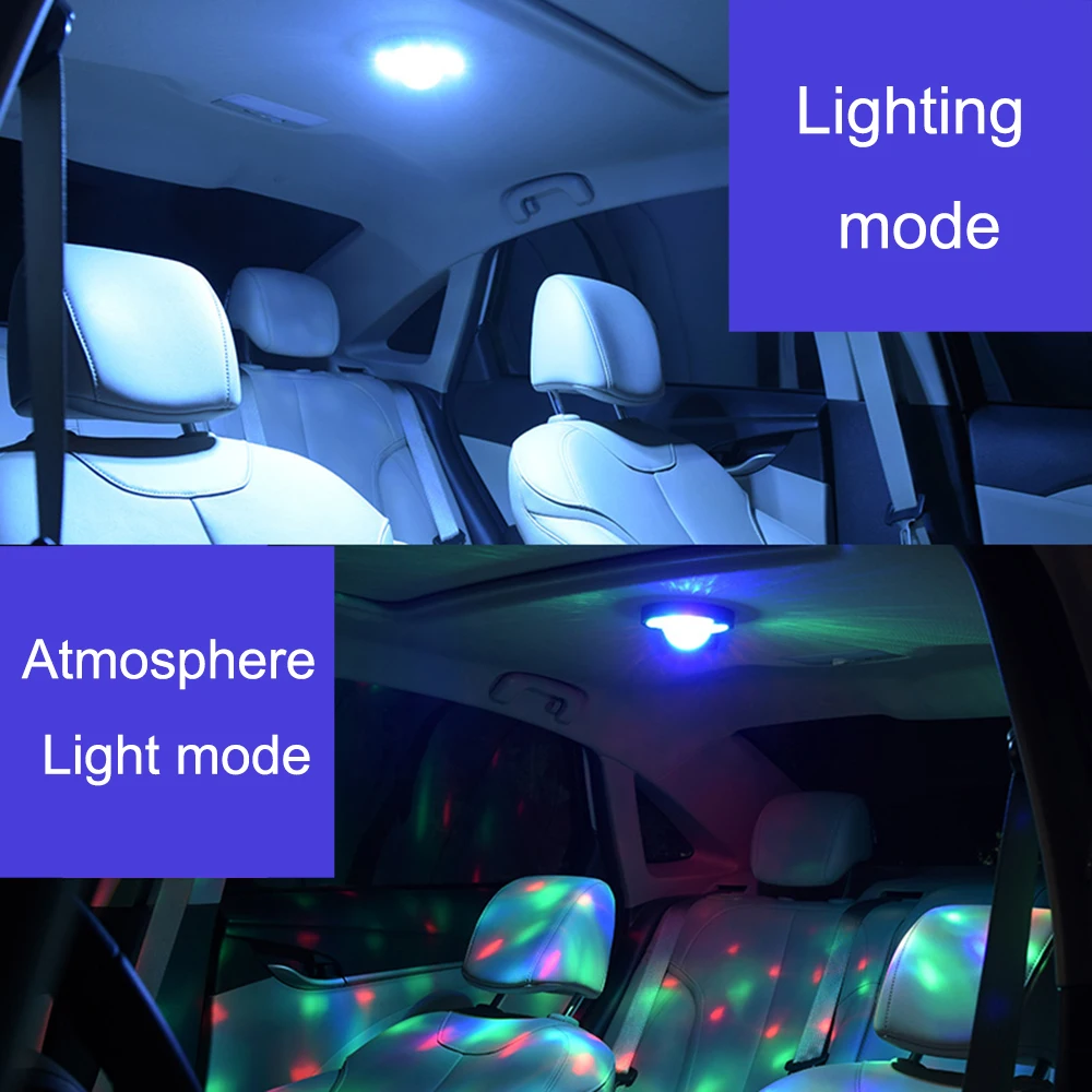 RGB LED Avto Vzdušje, Razpoloženje Okolja Lučka za Notranje Stropne Kupole Branje Luči Magnet Zvok Senzor, Auto Dodatki za Dekoracijo