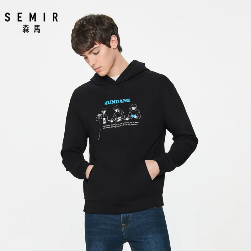 SEMIR Sweatershirt moških spomladi leta 2020 nov modni kapičastih pulover študent osebnost natisnjeni priložnostne hoodies človek oblačila