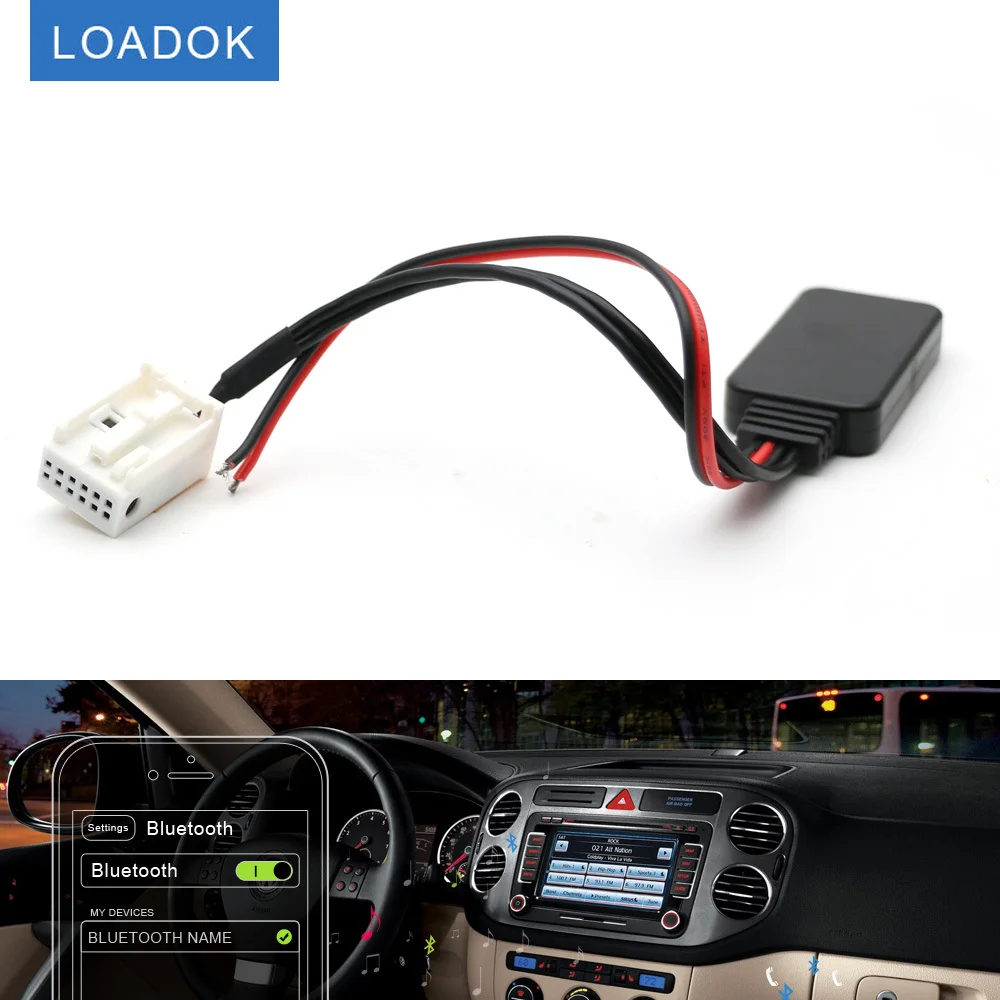 Avto Bluetooth 5.0 12Pin Priključek Aux Kabel Adapter za VW MFD3 RCD RNS 210 310 315 510 Radio Stereo Audio Vhod Sprejemnika