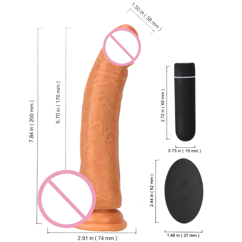 20 cm Realističen Penis Velik Dildos Za Ženske Analni Čep Brezžični Vibratorji Sex Igrače za Odrasle Izdelkov Erotična Masaža Ženski Masturbator