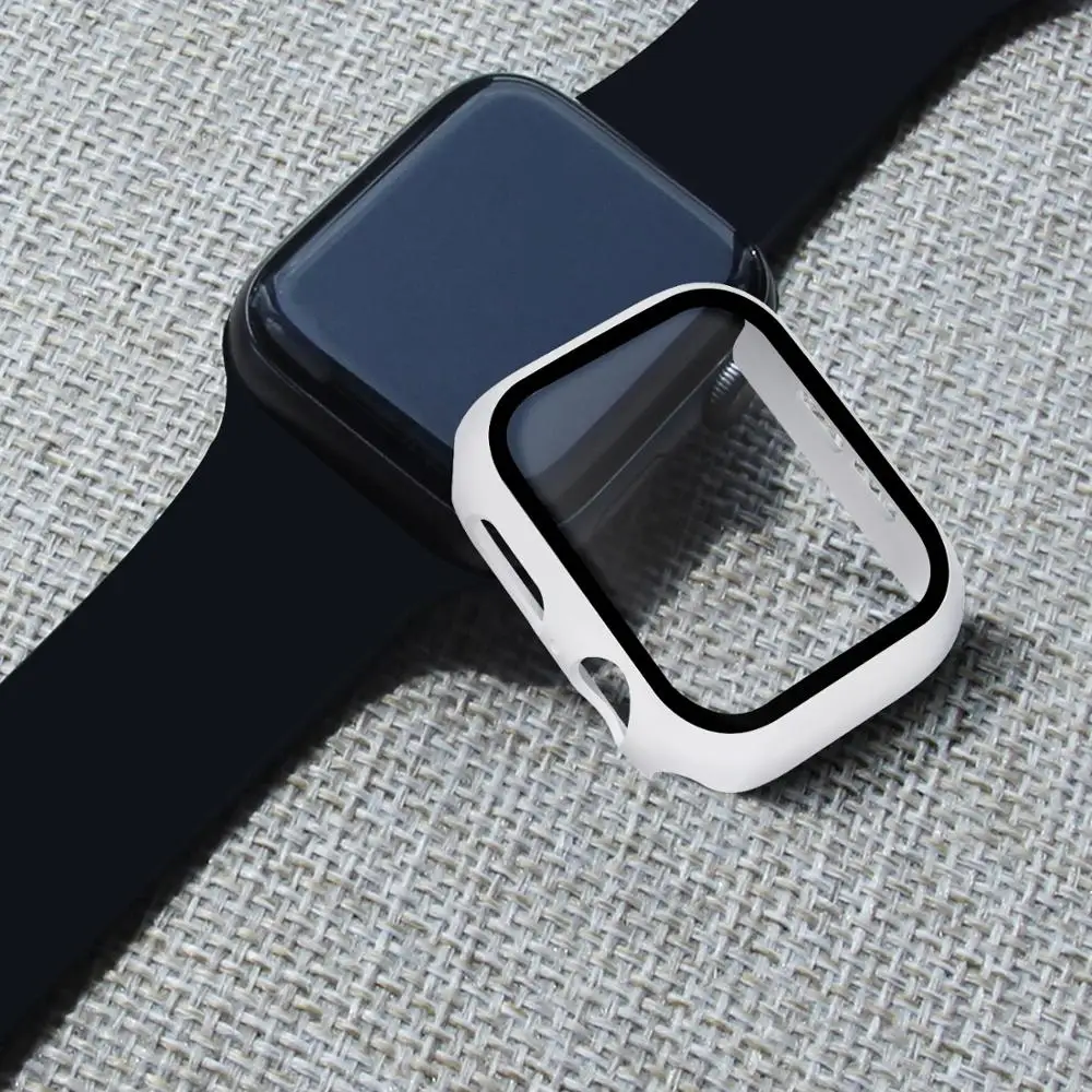 Zaslon Patron Cover za Apple Watch Primeru, 44 mm 40 mm 42mm 38 mm Serije 6 SE 5 4 3 kaljeno steklo Odbijača Apple watch Dodatki