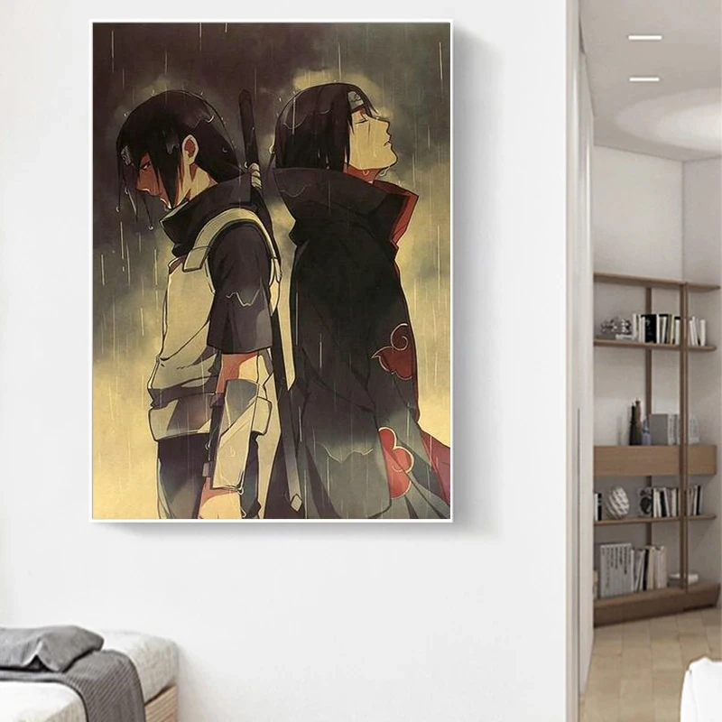 Anime Naruto Letnik Platno Slikarstvo Itachi Ichiha Genjutsu Steno Umetnosti Plakatov in Fotografij za Dnevni Sobi Doma Dekoracijo Cuadros