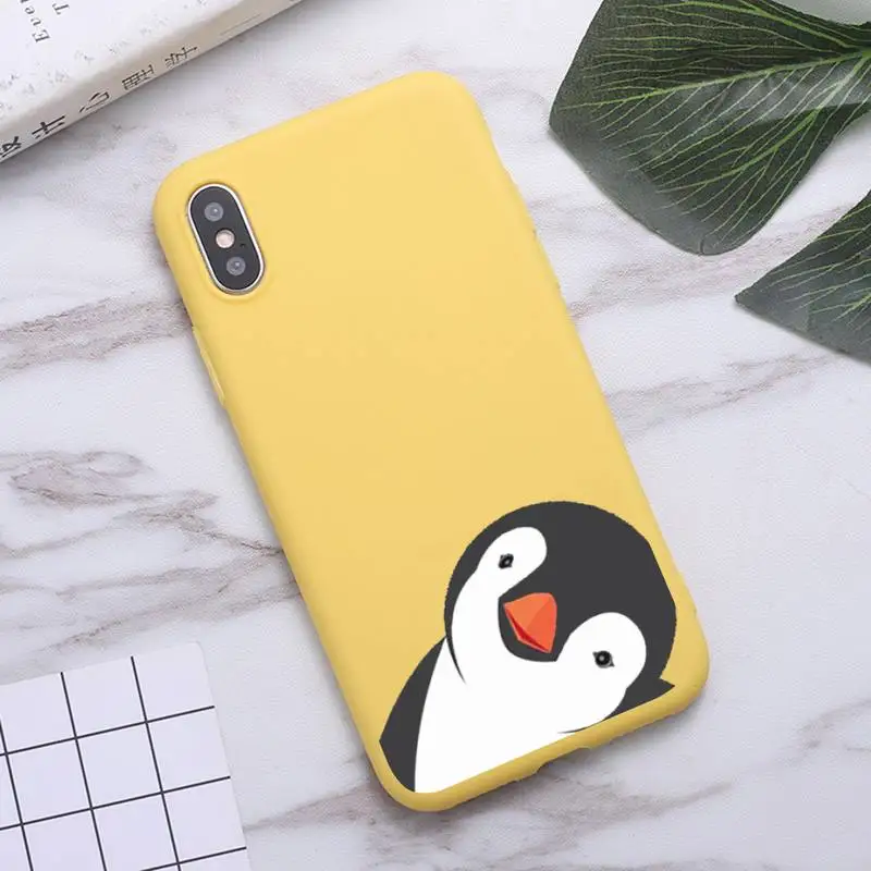 Medved Pingvin Kawaii Srčkan visoke kakovosti luksuzni Telefon Primeru funda Candy Barve za iPhone 6 7 8 11 12 s mini pro X XS XR MAX Plus