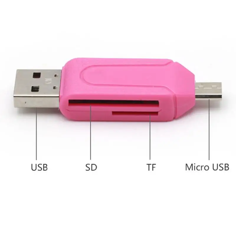 Univerzalni Mikro TF SD Card Reader 2 V 1 Tip-c USB OTG Naključno Barvo Prenosni Visoko Hitrost Prenosa
