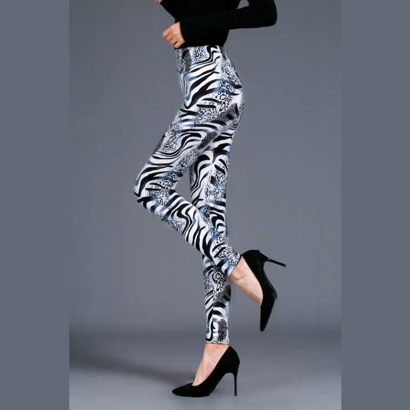 Vaja Visoko Pasu Natisnjeni Fitnes Dokolenke Poletje Legging Elastična Leopard Tiskanja Legging Moda Za Ženske Tiskanja Fitnes Push Up Pan