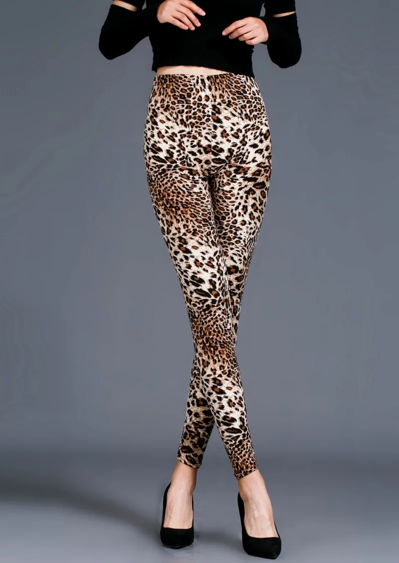 Vaja Visoko Pasu Natisnjeni Fitnes Dokolenke Poletje Legging Elastična Leopard Tiskanja Legging Moda Za Ženske Tiskanja Fitnes Push Up Pan
