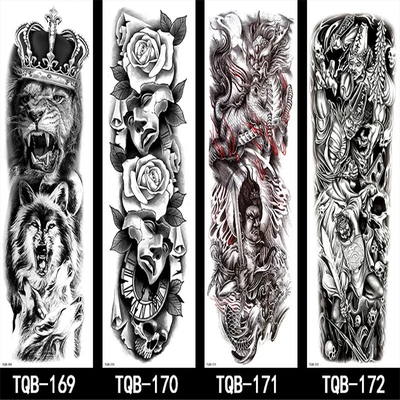 Nepremočljiva Začasni Tattoo Nalepke Totem Geometrijske Polno Roko Velikosti Rokav Tattoo Ponaredek tatto flash tetovaže za moške, ženske