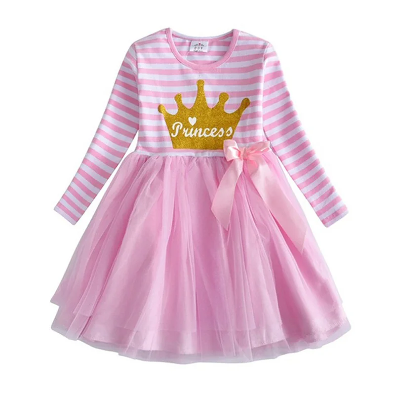 Dxton Dekleta Samorog Obleke Baby Dekle Risanka Oblačila Princesa Obleko Za Božič Žogo Obleke Z Dolgimi Rokavi Dekleta Obleke 3-8 Let