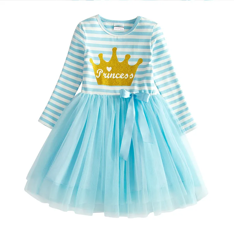 Dxton Dekleta Samorog Obleke Baby Dekle Risanka Oblačila Princesa Obleko Za Božič Žogo Obleke Z Dolgimi Rokavi Dekleta Obleke 3-8 Let