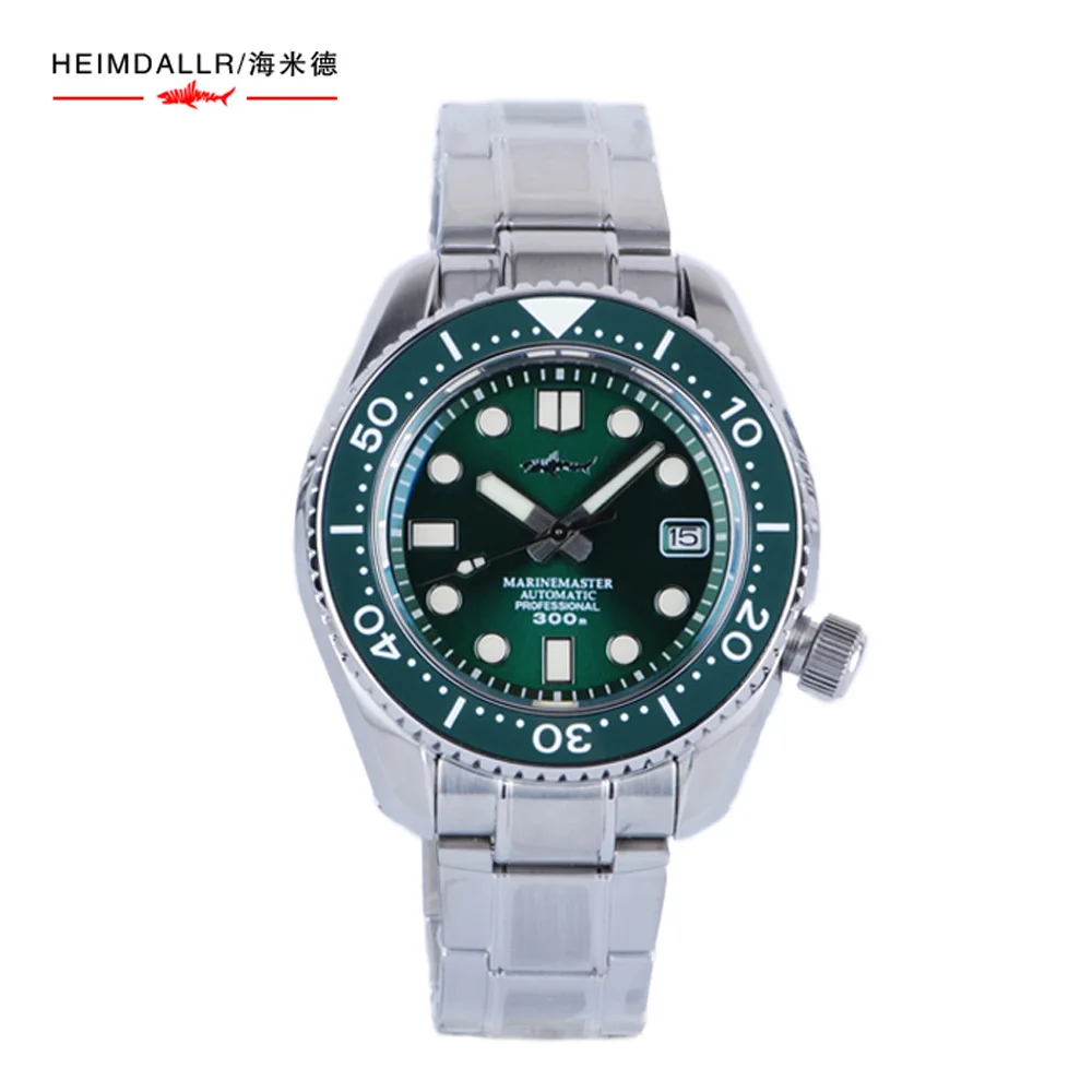 Heimdallr Moške SBDX MM300 Potapljač Watch Green Izbiranje Sapphire Kristalno Jasne NH35 Samodejno 300M Nepremočljiva Mehansko ročno uro