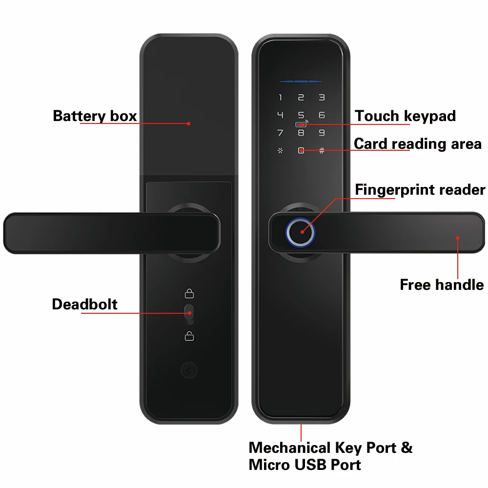 Tuya X5 Nepremočljiva Tuya Biometrični čitalnik Prstnih Zaklepanje, Varnostna Inteligentni Smart Lock Z WiFi APP Geslo RFID Zaklepanje Vrat