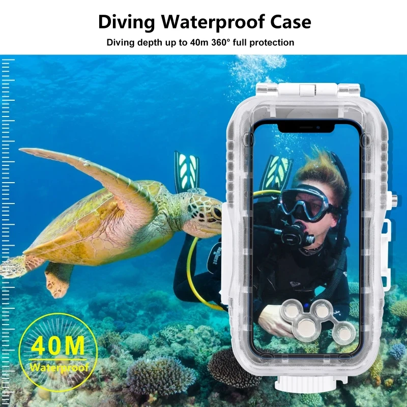 45m/ 147ft Nepremočljiva Potapljanje Stanovanj Foto Video Ob Podvodni Kritje velja za iPhone/ Galaxy/ Huawei z OTG Funkcija
