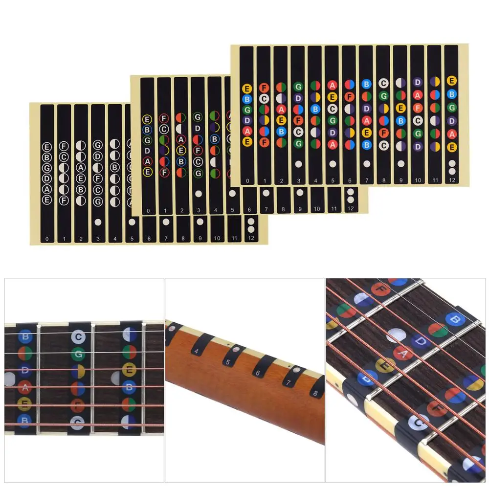 Kitara Fretboard Opomba Nalepke Opomba Decals Začetnik Učenca Vaditi Fingerboard Prečke Zemljevid Nalepka za Vse 6 Strune za Kitaro