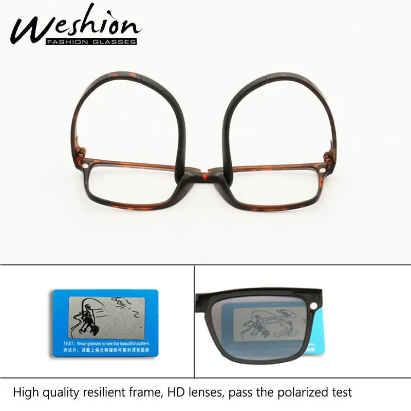 Kvadratni Polarizirana Moških sončna Očala Ženske 5 V 1 Posnetek Na Očala 2019 TR90 Optični Recept Okvirji Določa Eyeglass Korektivne UV40